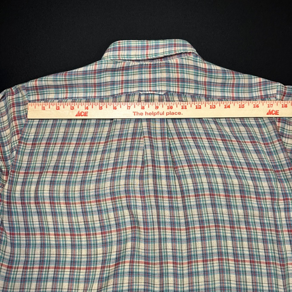 Vtg Levi Strauss‎ & Co Button Shirt Mens L Regular Tan Blue Red Plaid Cotton USA - Picture 14 of 14